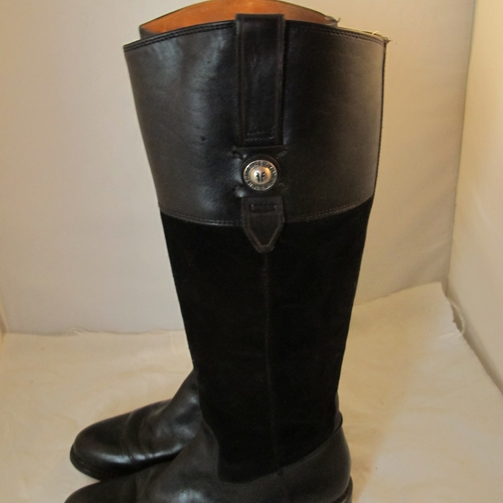 FRYE Leather Suede Knee High Tall riding boots 8.5 - Picture 2 of 8